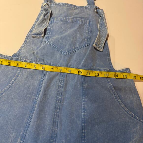 &Merci Women's Wide Leg Long Overalls Carpenter Cottage sz Small Light Blue Wash - Picture 4 of 13